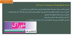 تدریس پودمان خوراک، بخش اول، درس کاروفناوری پایه هفتم