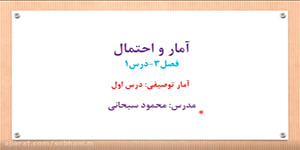 تدریس آمار و احتمال درس اول از فصل سوم توصیف و نمایش داده ها
