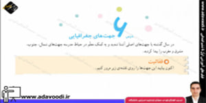 اجتماعی چهارم ابتدایی درس6 جهت های جغرافیایی