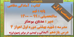 فیلم تدریس درس 11 قسمت اول دفاعی پایه نهم(( آمادگی و ایمنی در برابر زمین لرزه ))