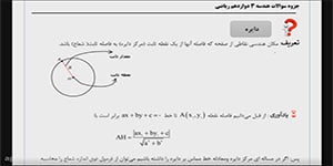تدریس هندسه دوازدهم فصل 2 (مقاطع مخروطی) درس 2: مبحث دایره قسمت اول