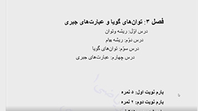 ریاضی دهم متوسطه دوم  فصل 3 : توان های گویا و عبارت های جبری (ریشه و توان)