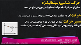 فیزیک دوازدهم متوسطه دوم  فصل 1 : حرکت بر روی خط راست (مسافت و جابجایی)