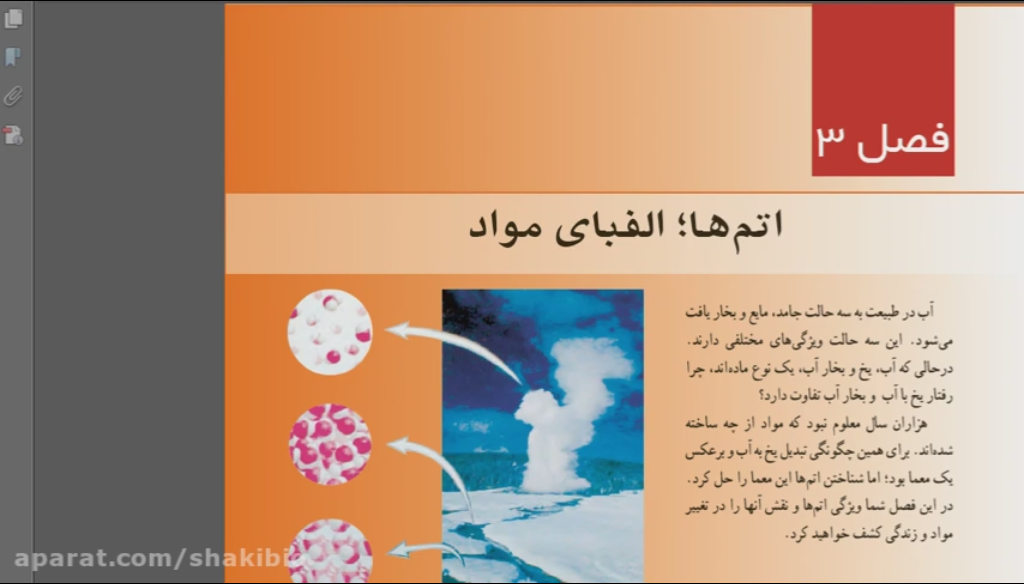 علوم تجربی هفتم متوسطه اول  فصل 3 : اتم؛ الفبای مواد